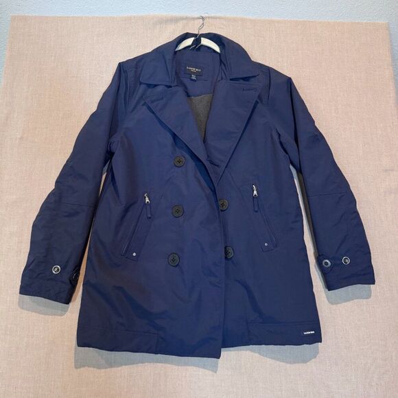 Lands’ End Men’s Squall Coat Jacket Navy Blue Medium Tall M/T Fleece Lined Water - Picture 11 of 11